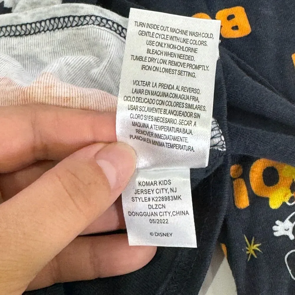 Disney Baby Mickey Mouse Halloween Pajama‎ Set Peek-A-Boo Size 24M Gray Orange